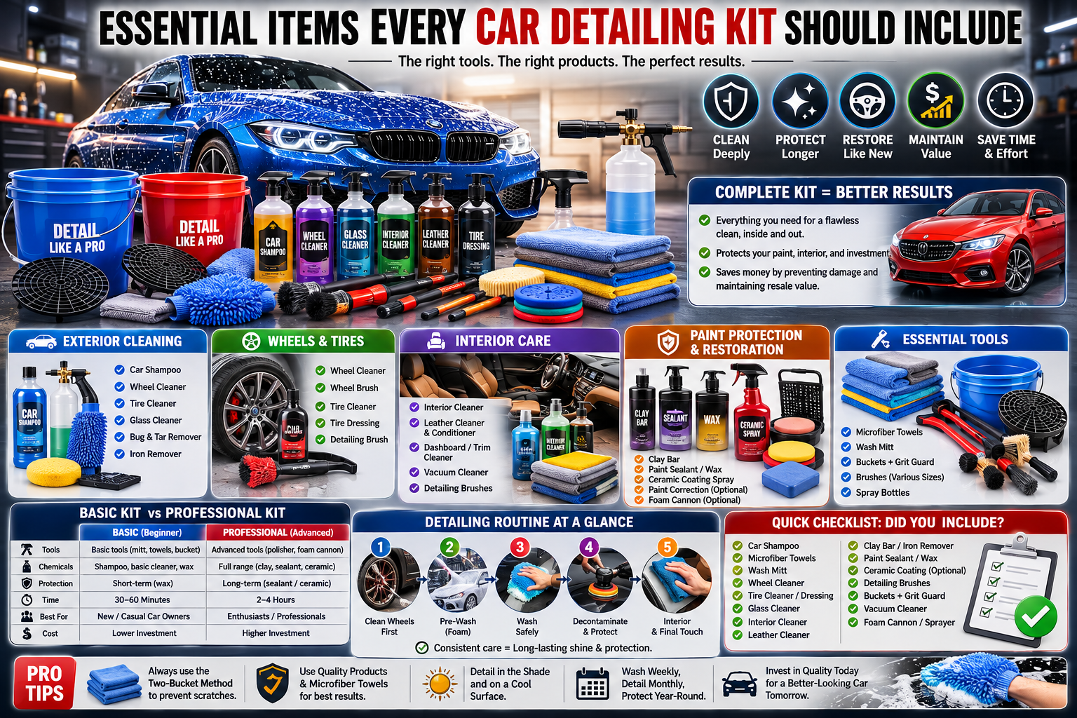 Essential Items Every Car Detailing Kit