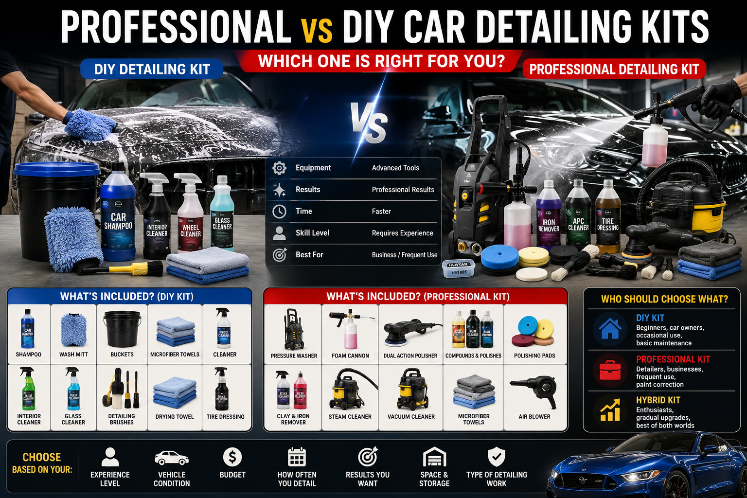 Professional vs DIY Car Detailing Kits