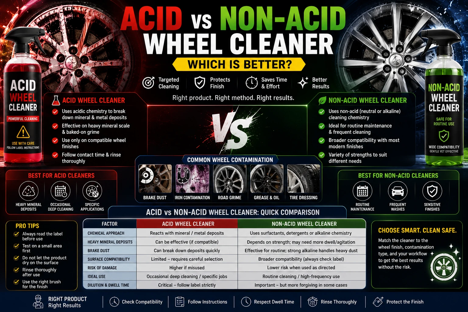 Acid vs Non-Acid Wheel Cleaner